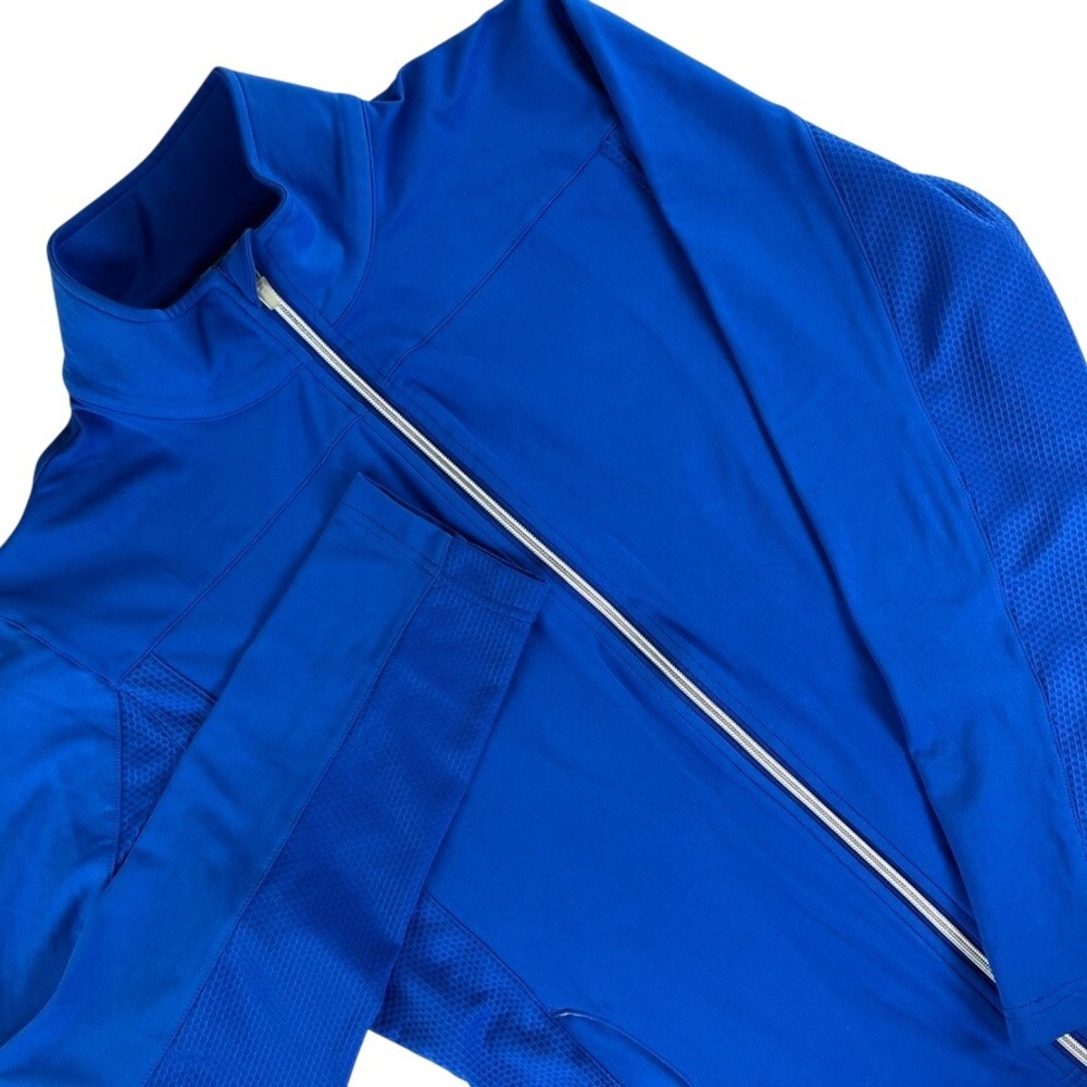Levelwear Women L Blue Full Zip Performance Jacket Stretch Golf Athletic Running